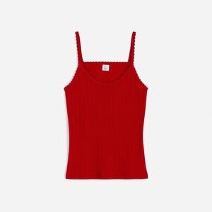 Madewell x Leset Red Ribbed Tank Top